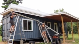 Catching Water Off Our SHIPPING CONTAINER HOME!