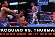 Pacquiao HUGE knockdown | Thurman bloody nose | Pacquiao vs. Thurman Highlights